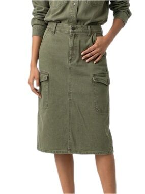 GAP Olive Utility Midi Skirt